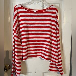 Red and White Striped Top
